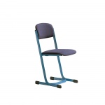 Lehrerstuhl, mit Sitz- und Rückenpolster, Doppel-U-Fuß, Sitzhöhe: 46 cm 